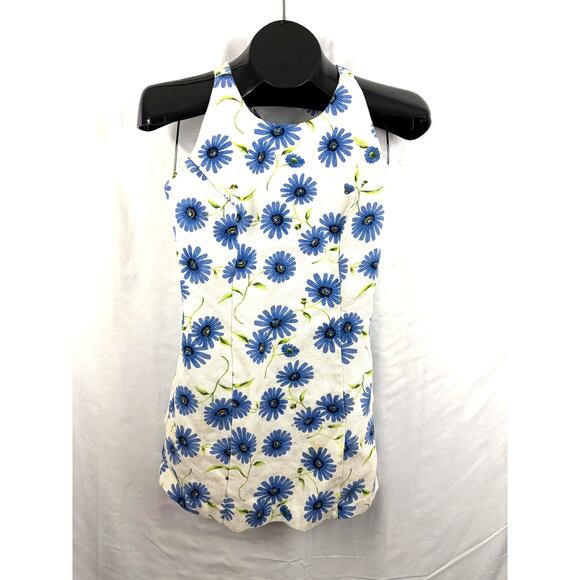Accomplice Dresses & Skirts - VTG Blue Daisy Floral Halter Dress Sleeveless XS Y2K 1990s Accomplice Mini